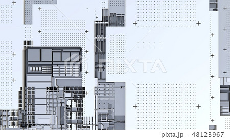 3d render Abstract Technology Background With Cubes 48123967