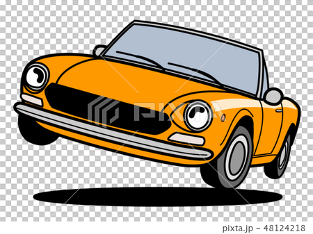 イタリアンオープン　ジャンプ　オレンジ　自動車イラスト 48124218