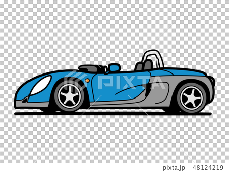 フレンチオープンスポーツ 　青色ツートンカラー　 自動車イラスト 48124219