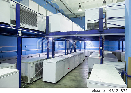 Warehouse with white refrigerators 48124372
