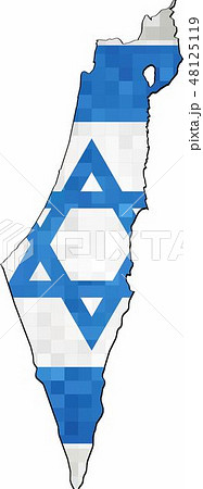 Grunge Israel map with flag inside Grunge Israel map with flag inside 48125119