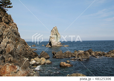 日本最古の島沼島の上立神岩 48125306
