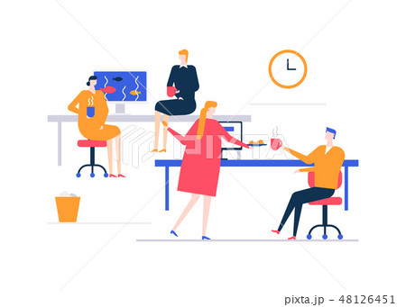 Coffee break - flat design style colorful illustration 48126451