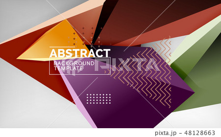 Abstract color triangles geometric background. Mosaic triangular low poly style 48128663