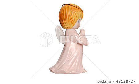 Cute angel sculpture, side view Cute angel sculpture, side view 48128727