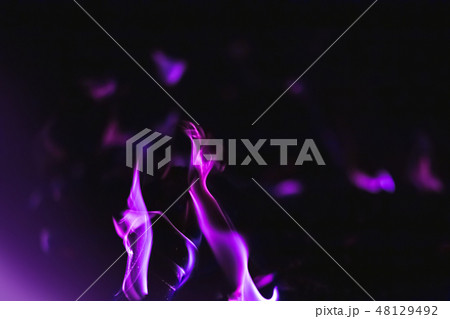 Black background image of purple fire forms Black background image of purple fire forms 48129492