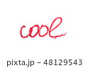 Word cool made with lipstick and isolated on white. 48129543