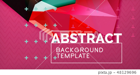 Color geometric abstract background, minimal abstraction design with mosaic style 3d shape Color geometric abstract background, minimal abstraction design with mosaic style 3d shape 48129696