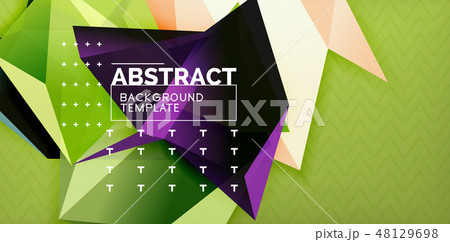 Color geometric abstract background, minimal abstraction design with mosaic style 3d shape Color geometric abstract background, minimal abstraction design with mosaic style 3d shape 48129698