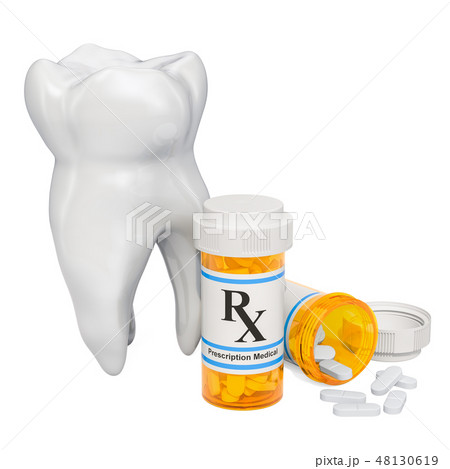 Drugs for Dental Pain concept, 3D rendering 48130619