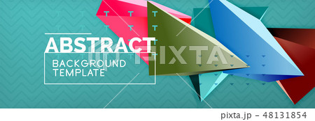 Vector 3d triangular shapes abstract background, origami futuristic template with lines Vector 3d triangular shapes abstract background, origami futuristic template with lines 48131854