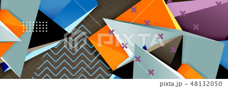 Abstract background, colorful minimal abstract triangle composition 48132050
