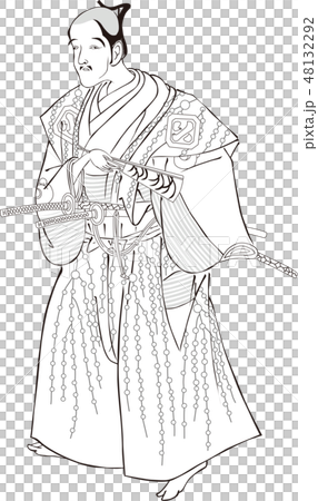 浮世絵 武士 その8 白黒 浮世絵 武士 その8 白黒 48132292
