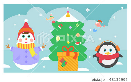 雪だるま ペンギン 冬 48132995