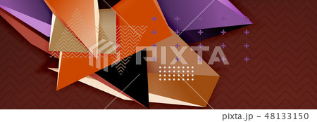 Abstract background, colorful minimal abstract triangle composition 48133150