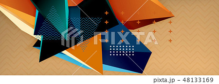 3d triangular shapes geometric background. Origami style pattern with triange shapes for decorative 3d triangular shapes geometric background. Origami style pattern with triange shapes for decorative 48133169