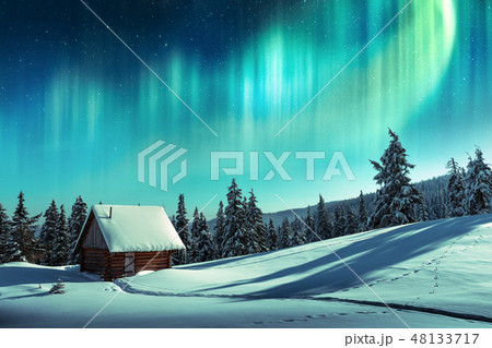 Fantastic landscape with orthen light 48133717
