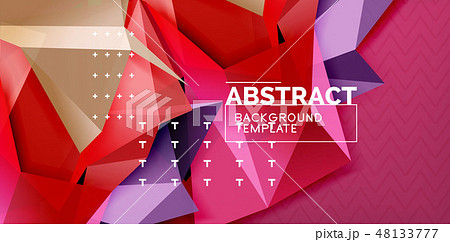 Low poly design 3d triangular shape background, mosaic abstract design template 48133777