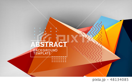 Abstract color triangles geometric background. Mosaic triangular low poly style Abstract color triangles geometric background. Mosaic triangular low poly style 48134085