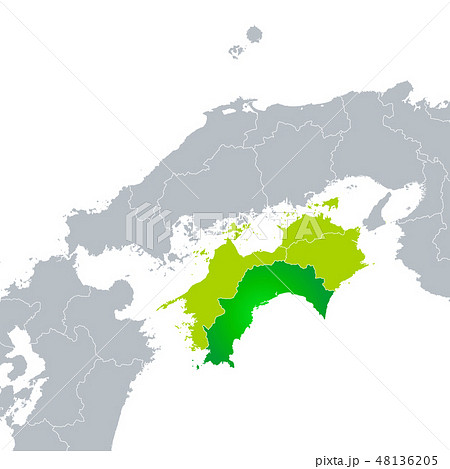高知県地図と四国地方 48136205