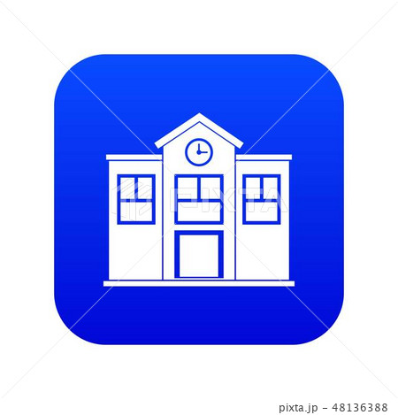 School icon digital blue 48136388