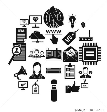 Repair of equipment icons set, simple style Repair of equipment icons set, simple style 48136482