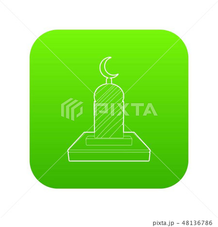 Muslim grave icon green vector 48136786