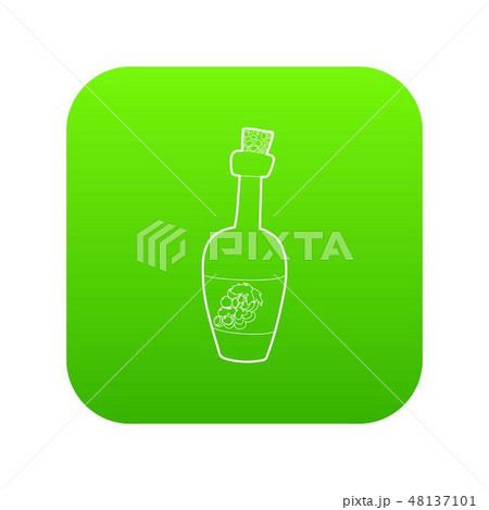 Wine bottle icon green vector 48137101