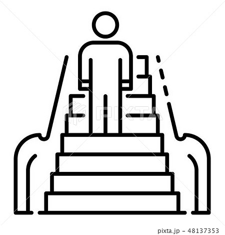 Front man escalator icon, outline style 48137353