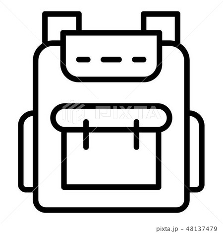 Student backpack icon, outline style Student backpack icon, outline style 48137479