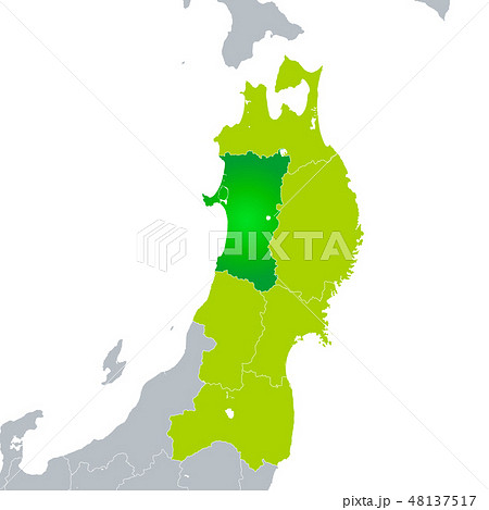 秋田県地図と東北地方