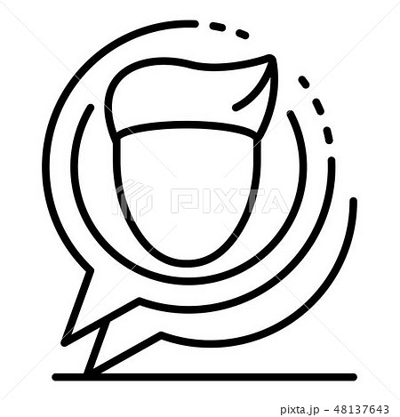 Webinar chat bubble icon, outline style Webinar chat bubble icon, outline style 48137643
