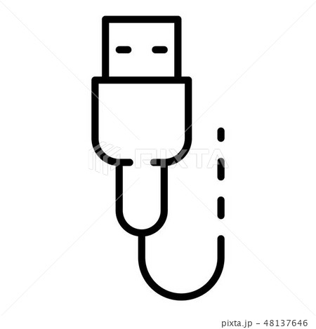 Usb charge cable icon, outline style Usb charge cable icon, outline style 48137646