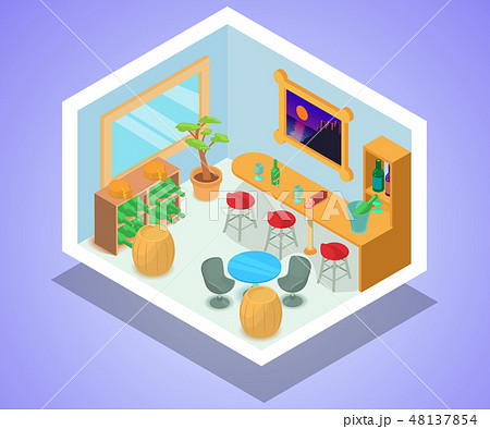 Bar concept banner, isometric style Bar concept banner, isometric style 48137854
