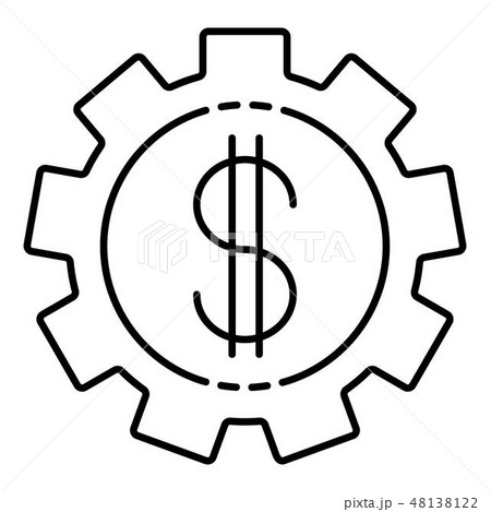 Cogwheel money icon, outline style Cogwheel money icon, outline style 48138122