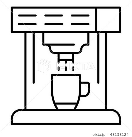 Coffee machine icon, outline style 48138124