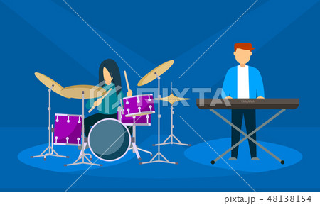 Concert band banner, flat style Concert band banner, flat style 48138154