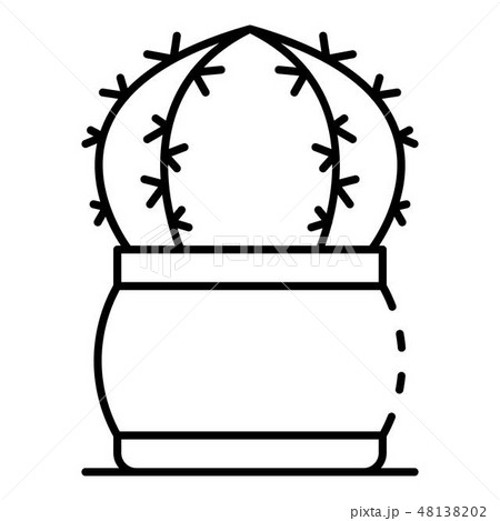 Spike cactus icon, outline style 48138202
