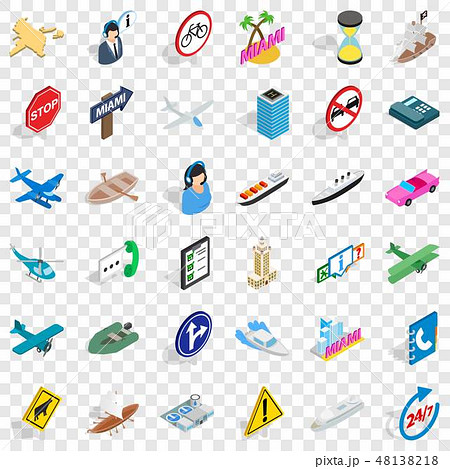 Traffic in city icons set, isometric style 48138218