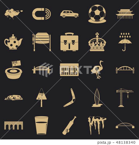 Relocation icons set, simple style Relocation icons set, simple style 48138340