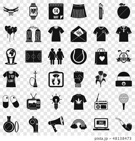 Tshirt icons set, simple style 48138473