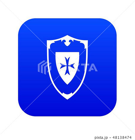 Shield icon digital blue 48138474
