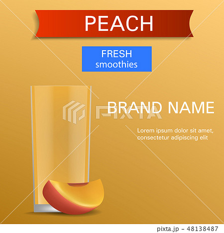 Peach fresh smoothies concept background, realistic style Peach fresh smoothies concept background, realistic style 48138487