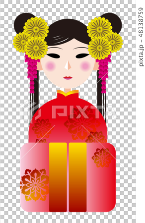 中華風の女の子のイラストのイラスト素材