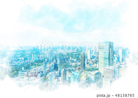 東京の風景 水彩画風 東京の風景 水彩画風 48138765