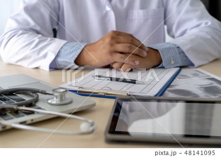 Health care writing prescription Doctor working 48141095