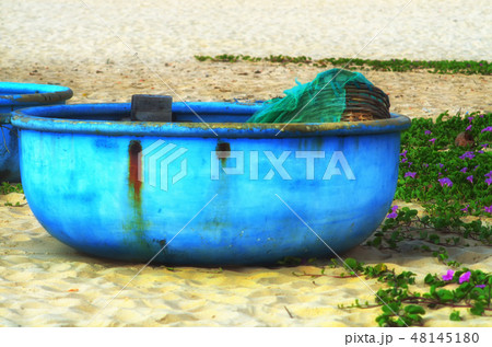 main Vietnamese fishing boat on the sand 48145180