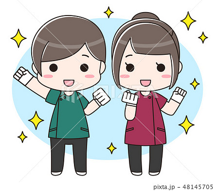 やる気に満ちた医療従事者のイラスト素材 やる気に満ちた医療従事者のイラスト素材