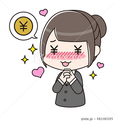 お金に目がくらむ女性 お金に目がくらむ女性 48146395