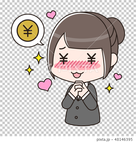 お金に目がくらむ女性 お金に目がくらむ女性 48146395